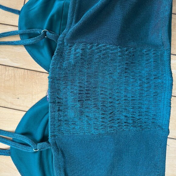 WILD FABLE Shimmer Green Bra Corset Cropped Tank Top Size Small - Picture 5 of 7